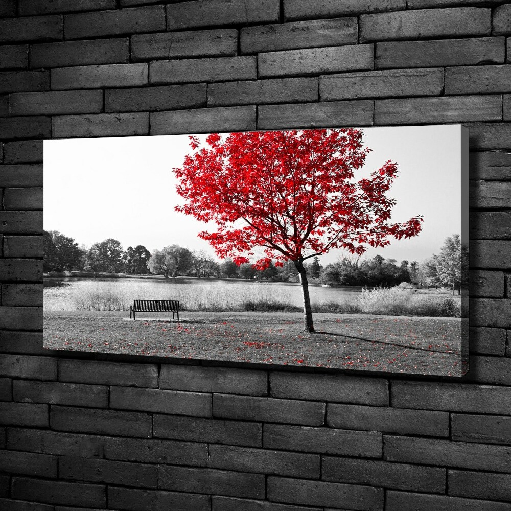 Canvas wall art Red tree