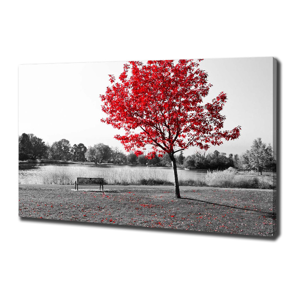 Canvas wall art Red tree