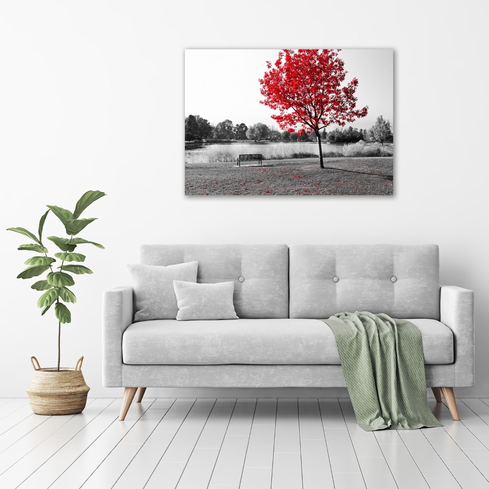 Canvas wall art Red tree