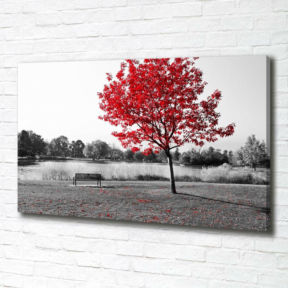 Canvas wall art Red tree