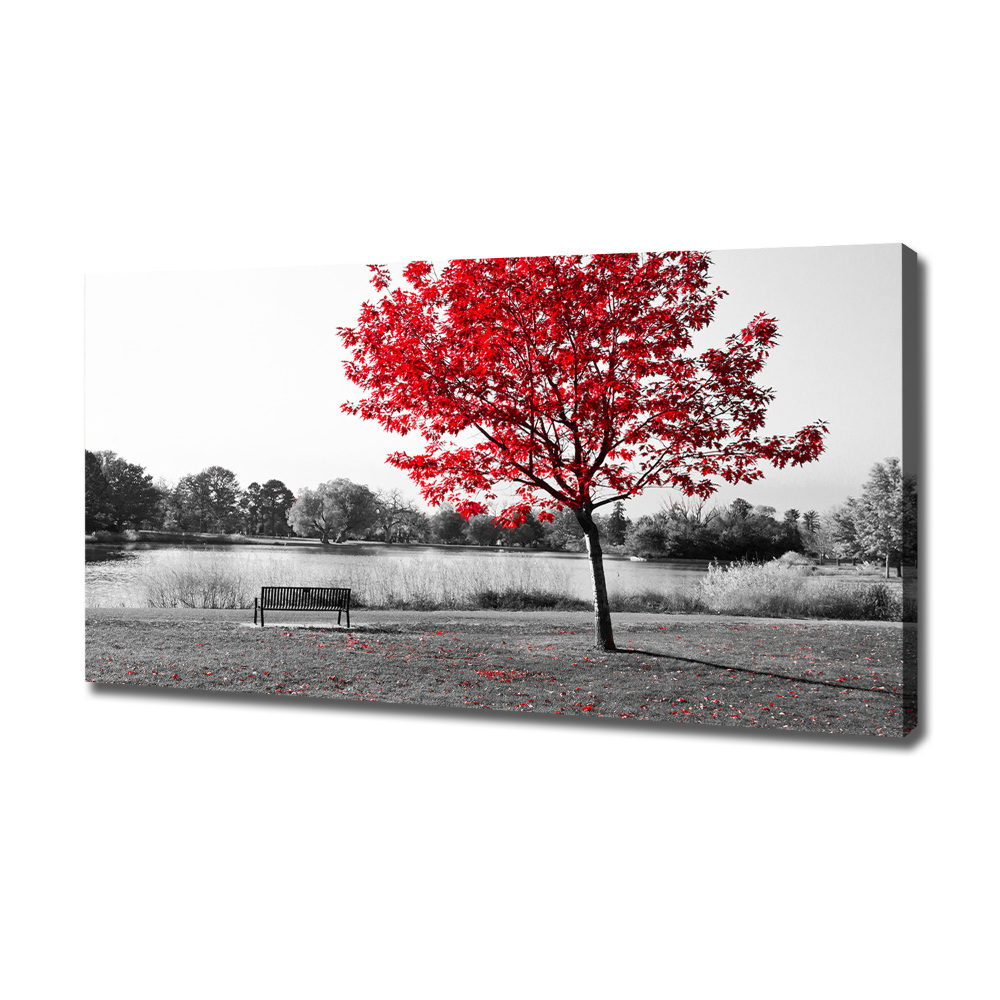 Canvas wall art Red tree