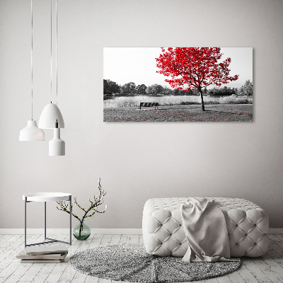 Canvas wall art Red tree