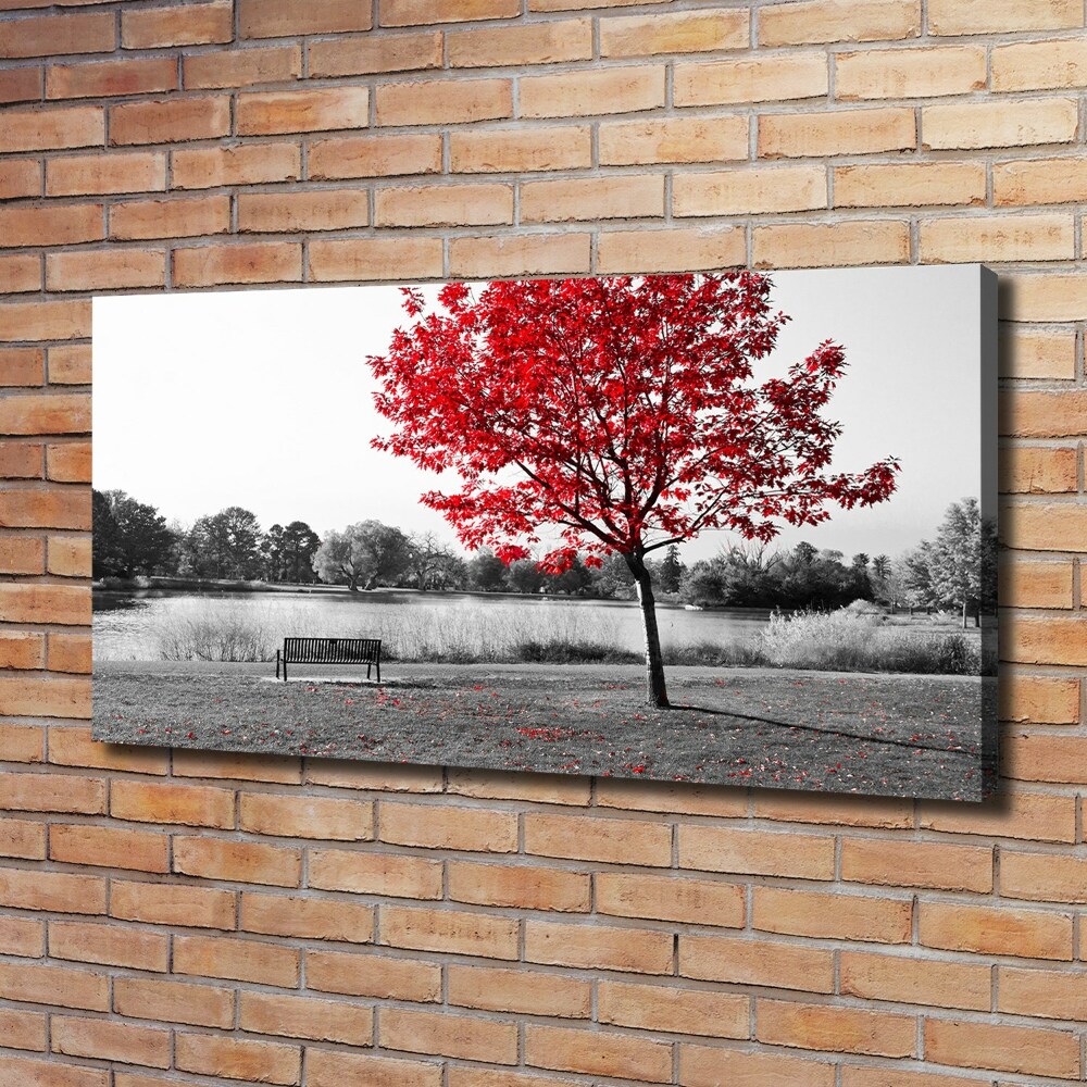 Canvas wall art Red tree