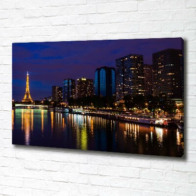 Canvas wall art Paris at night