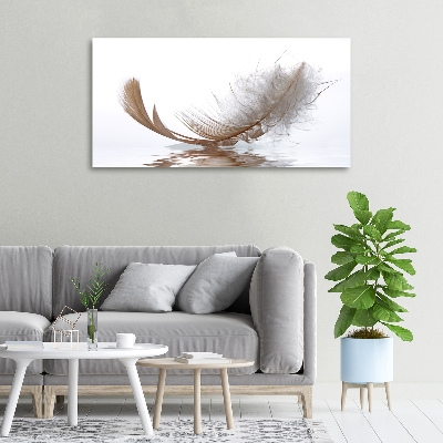 Canvas wall art Feather on the water