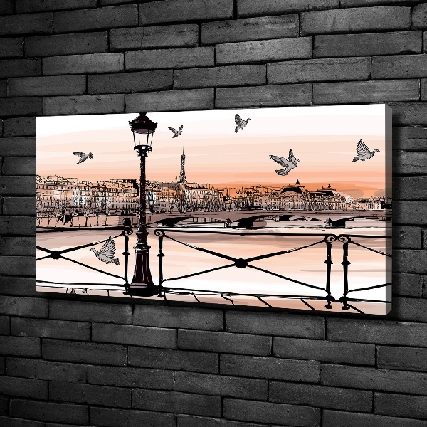 Canvas wall art Twilight in Paris