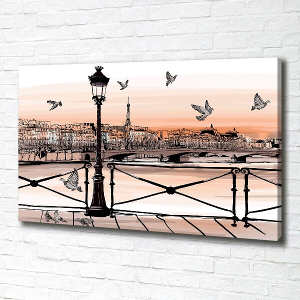 Canvas wall art Twilight in Paris