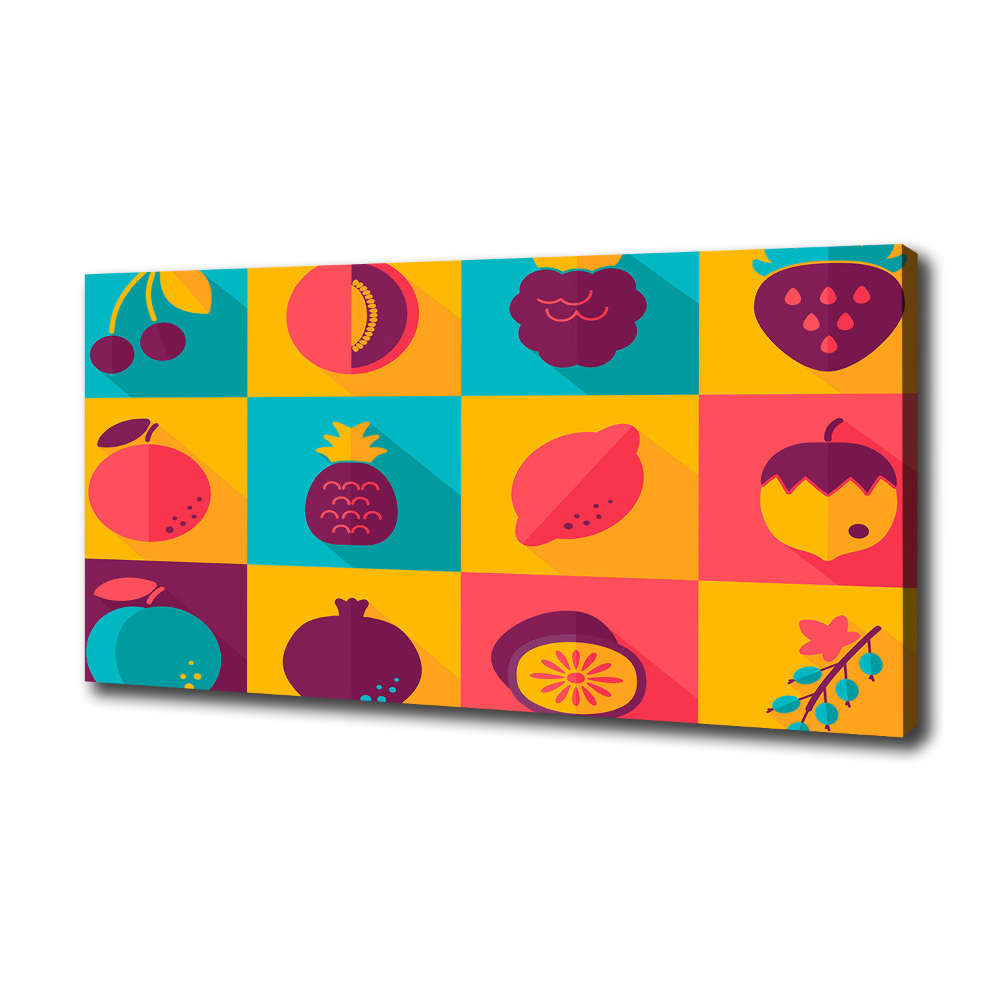 Canvas wall art Fruit icons