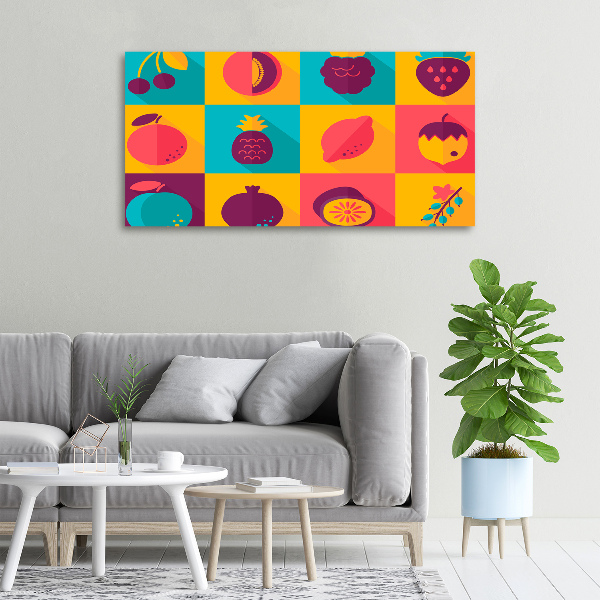 Canvas wall art Fruit icons