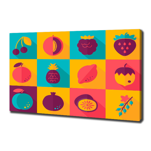 Canvas wall art Fruit icons