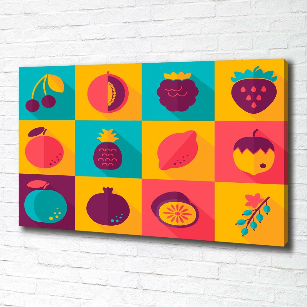 Canvas wall art Fruit icons