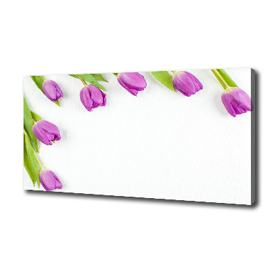 Canvas wall art Violet tulips