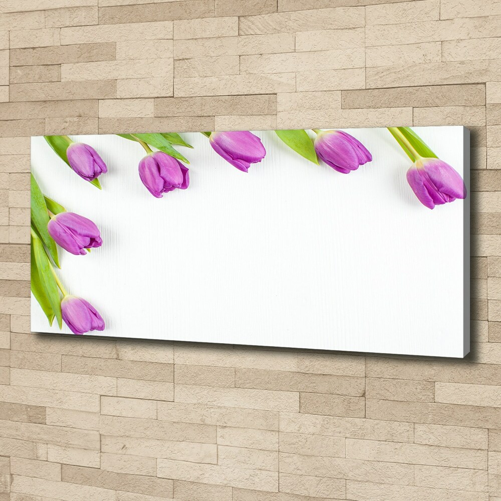 Canvas wall art Violet tulips