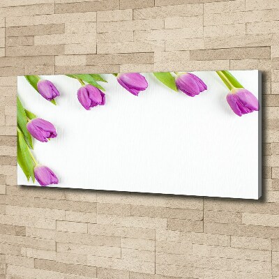 Canvas wall art Violet tulips