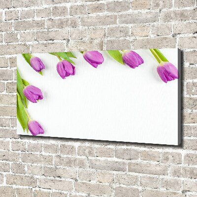 Canvas wall art Violet tulips