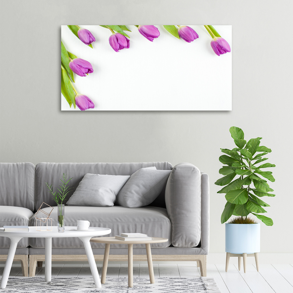 Canvas wall art Violet tulips