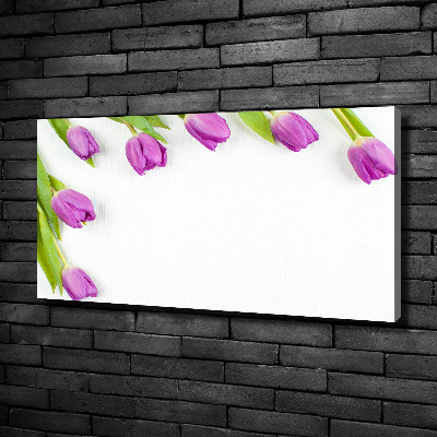 Canvas wall art Violet tulips