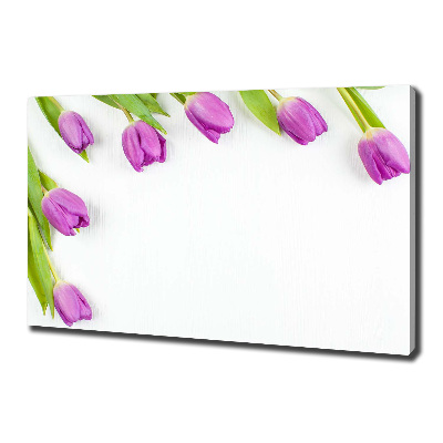 Canvas wall art Violet tulips