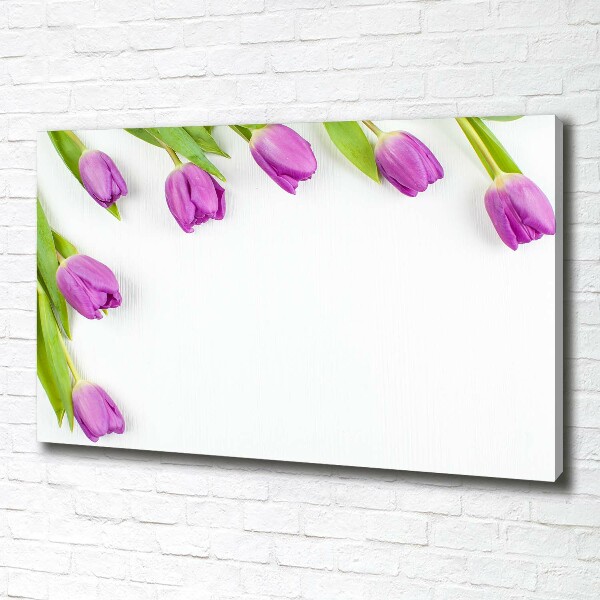 Canvas wall art Violet tulips