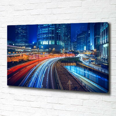 Canvas wall art Hong Kong at night