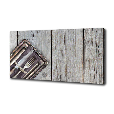 Canvas wall art Cutlery on boards