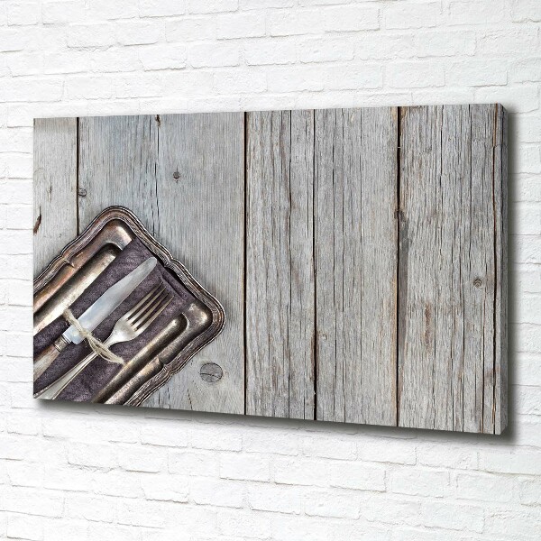 Canvas wall art Cutlery on boards