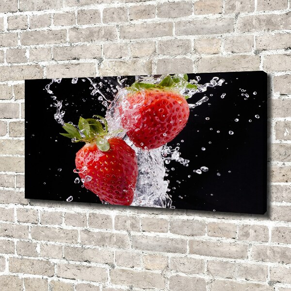 Canvas wall art Strawberries and water