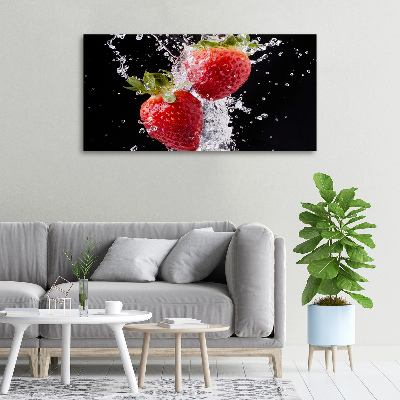 Canvas wall art Strawberries and water