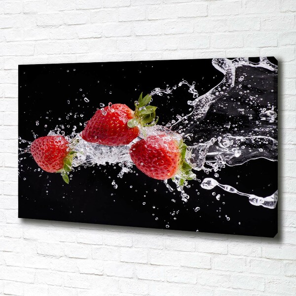 Canvas wall art Strawberries and water