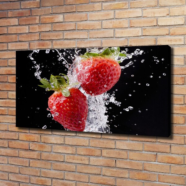 Canvas wall art Strawberries and water