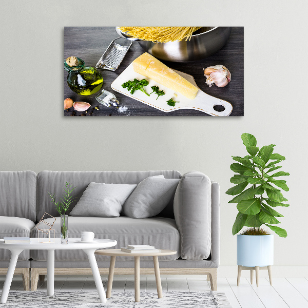 Canvas wall art Pasta with garlic