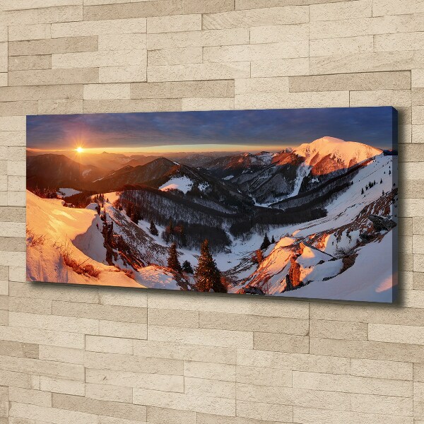 Canvas wall art Winter in the mountains