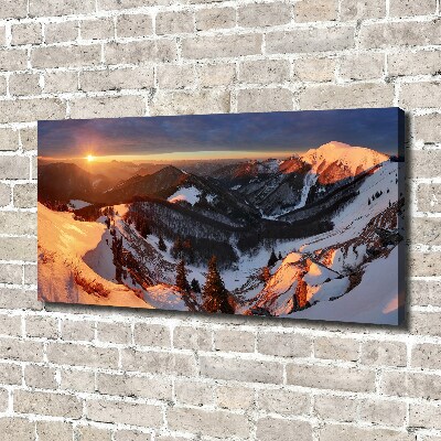 Canvas wall art Winter in the mountains