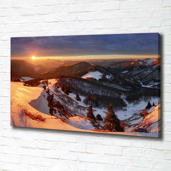 Canvas wall art Winter in the mountains