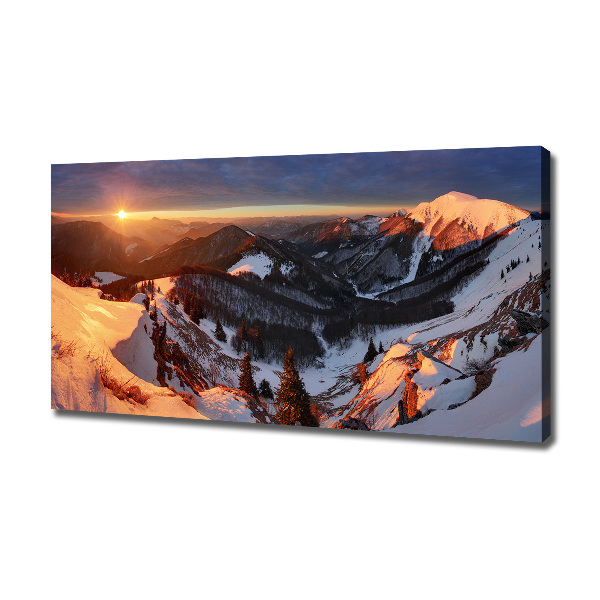 Canvas wall art Winter in the mountains