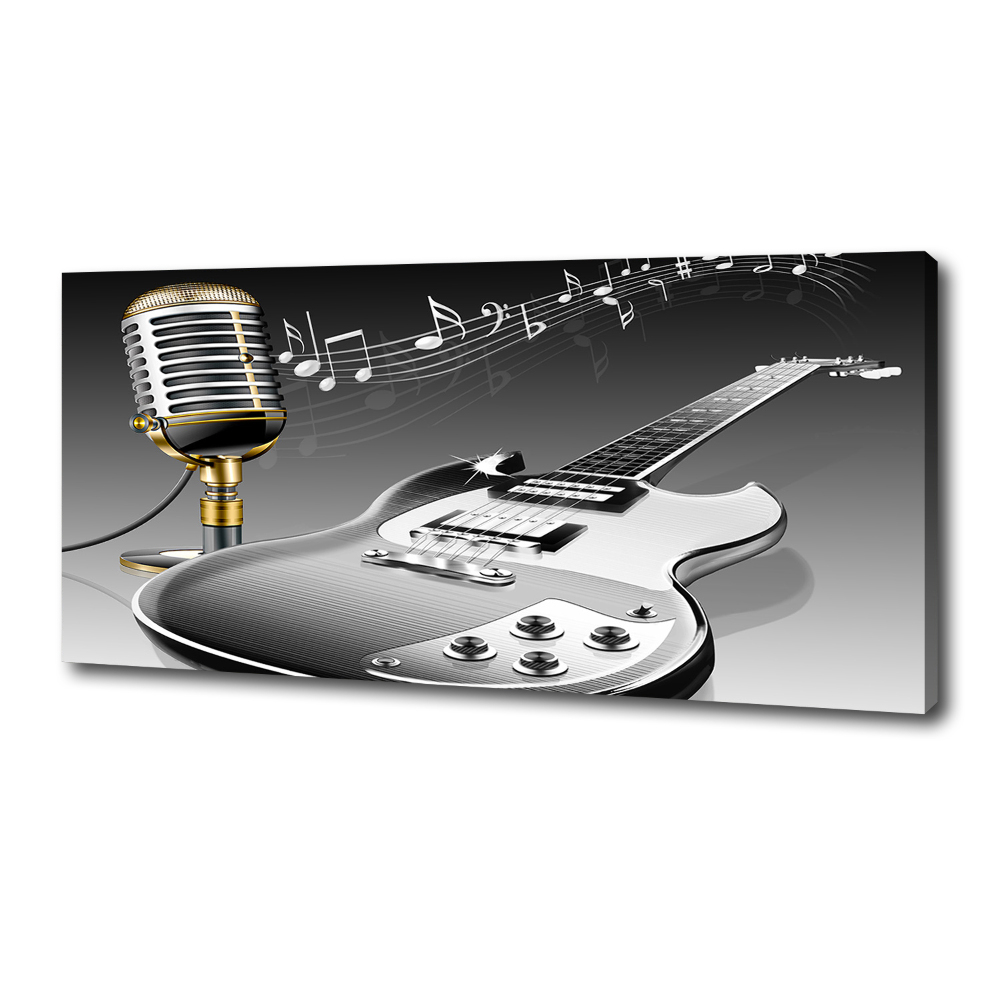 Canvas wall art Guitar and microphone