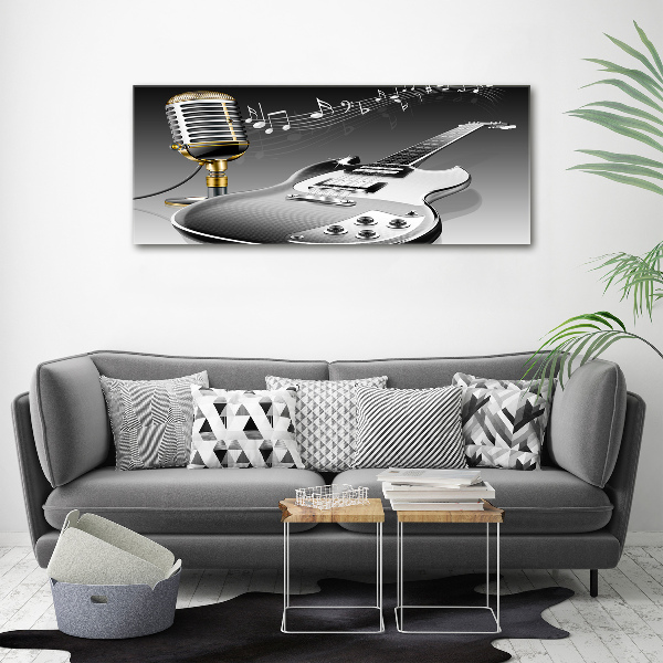 Canvas wall art Guitar and microphone