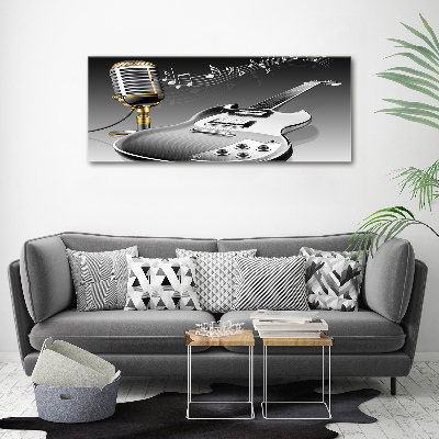 Canvas wall art Guitar and microphone