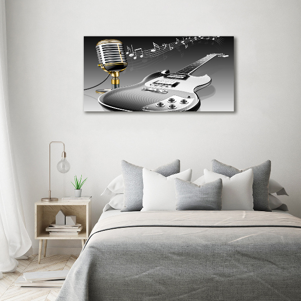 Canvas wall art Guitar and microphone