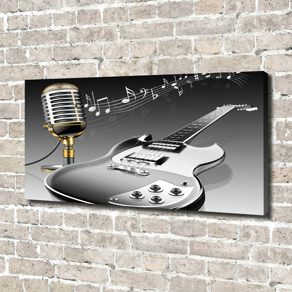 Canvas wall art Guitar and microphone