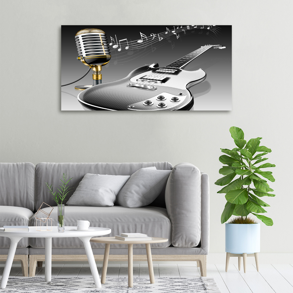 Canvas wall art Guitar and microphone