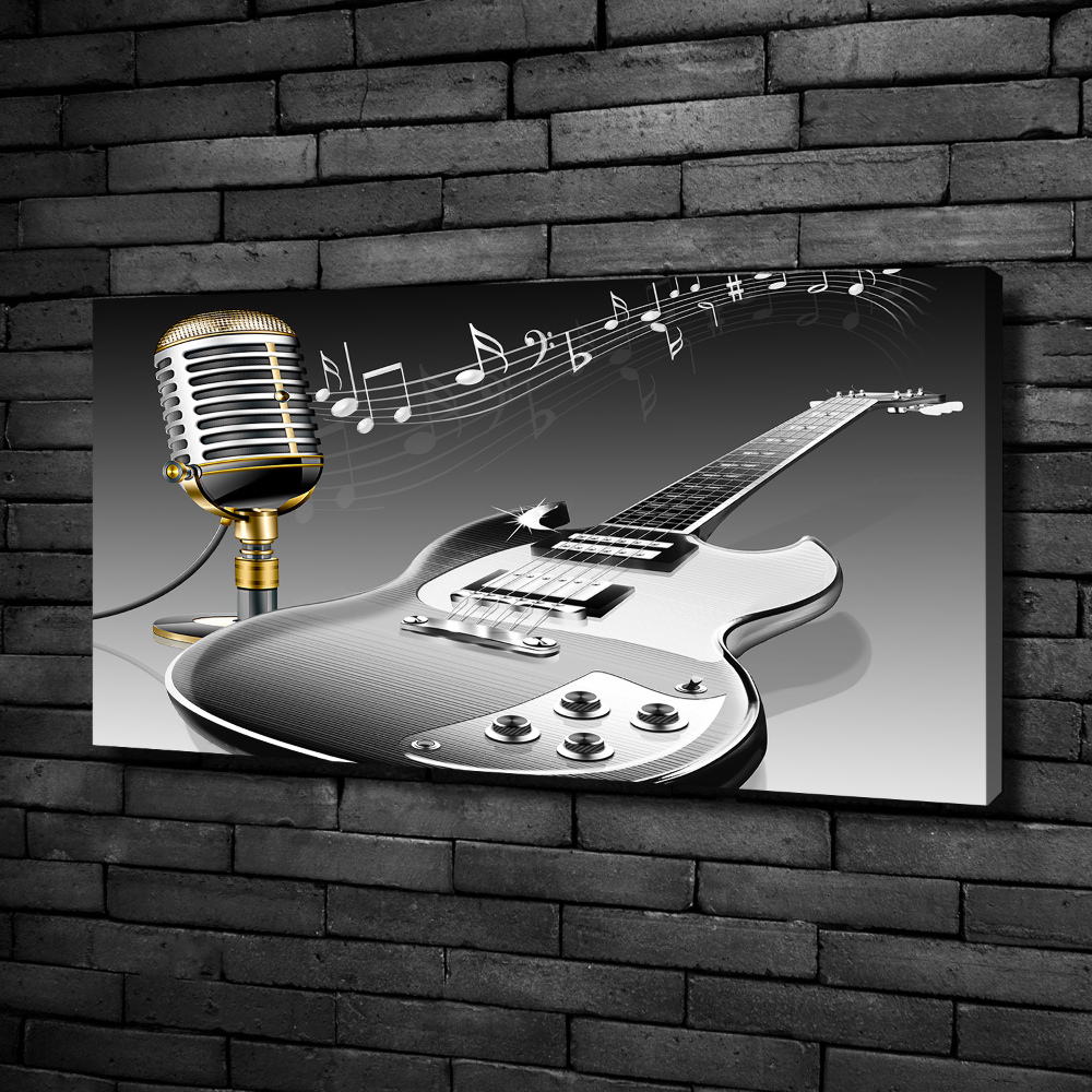 Canvas wall art Guitar and microphone