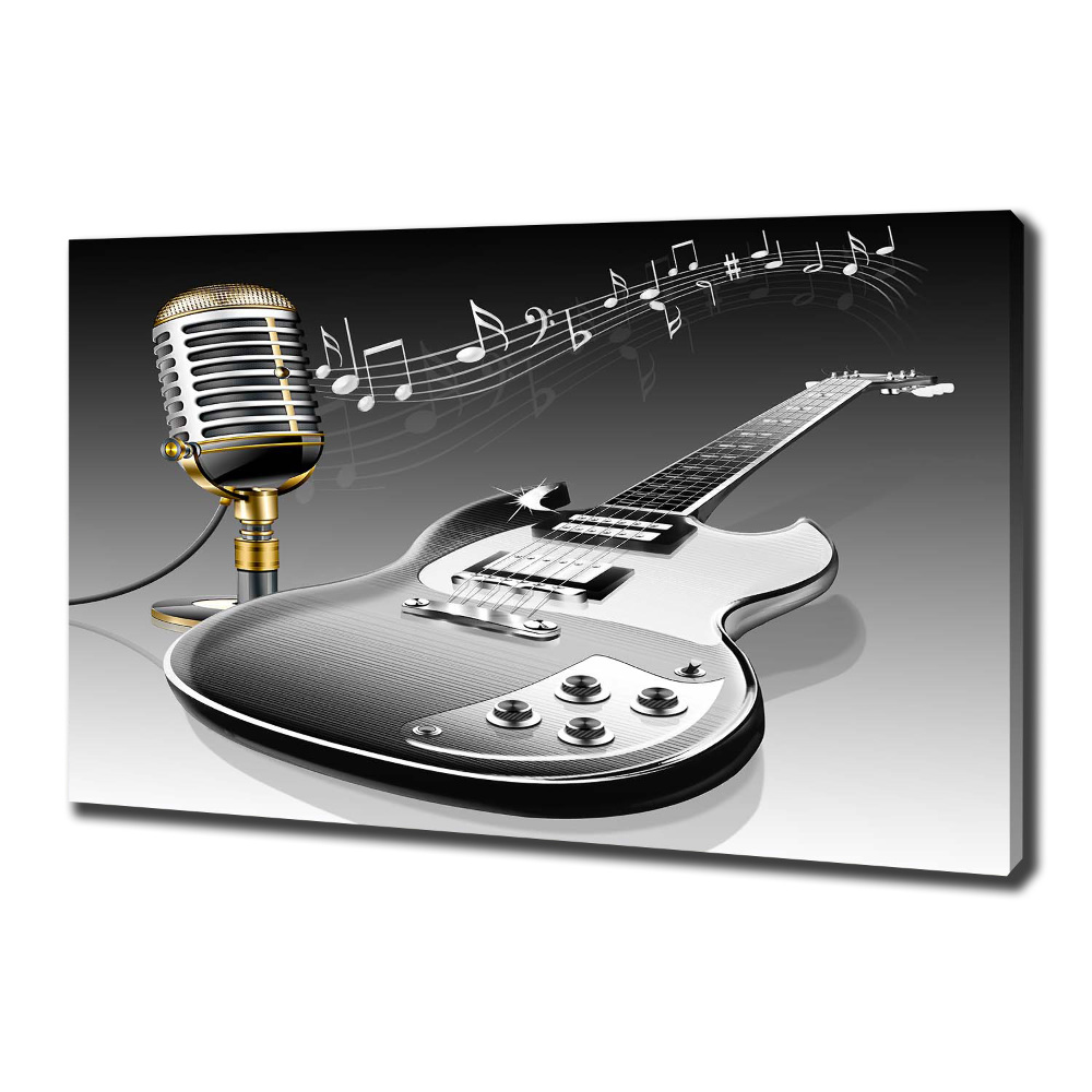 Canvas wall art Guitar and microphone