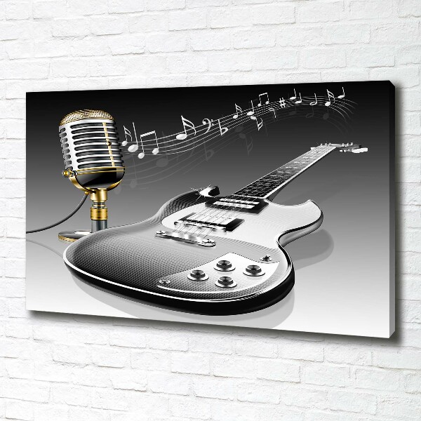 Canvas wall art Guitar and microphone