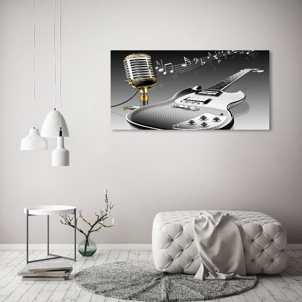 Canvas wall art Guitar and microphone