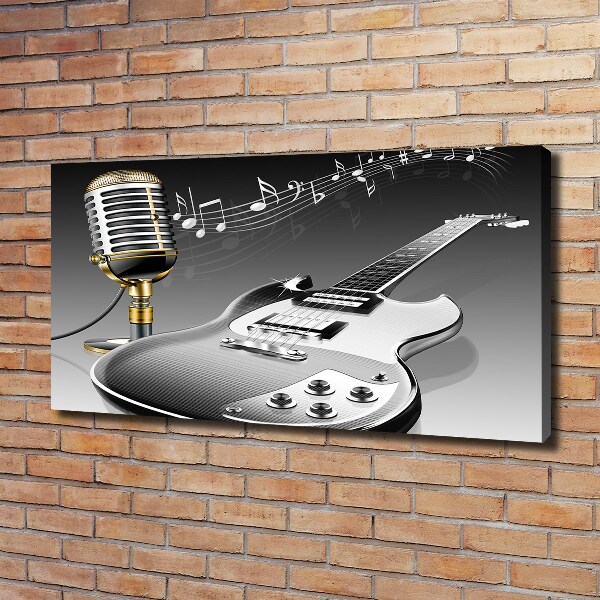 Canvas wall art Guitar and microphone