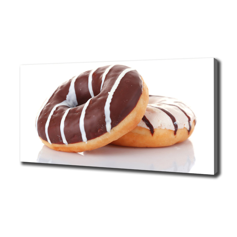 Canvas wall art Donats with chocolate