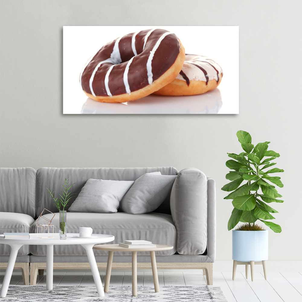 Canvas wall art Donats with chocolate