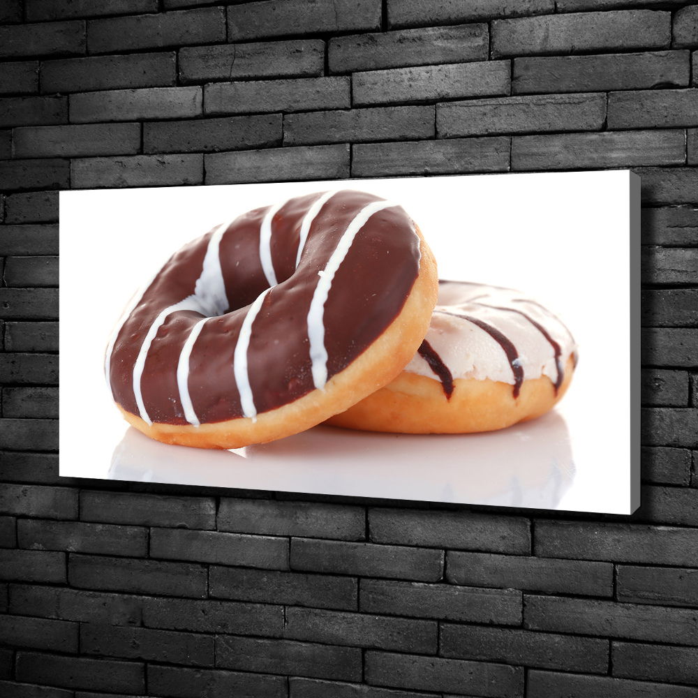 Canvas wall art Donats with chocolate