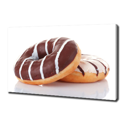 Canvas wall art Donats with chocolate